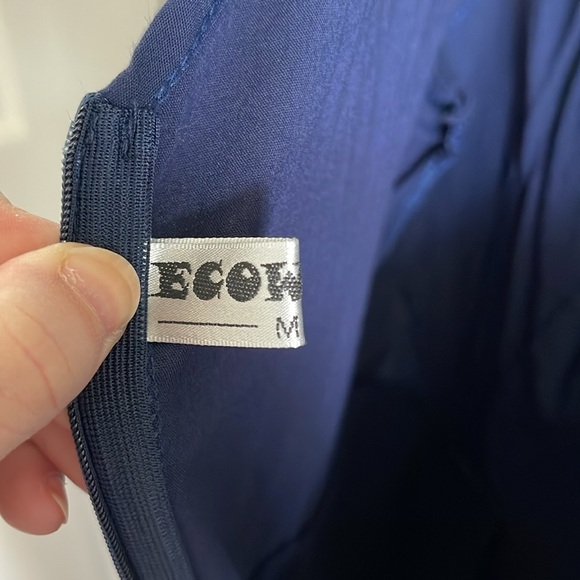 ecowish blue wide leg button jumpsuit romper - Picture 6 of 7